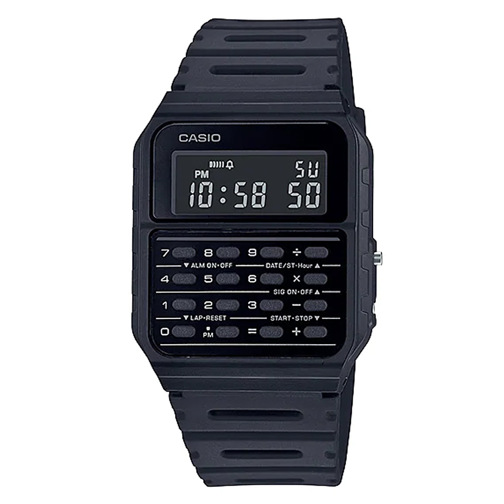 CASIO 復古經典造型計算機休閒腕錶-全新5色(CA-53WF系列)/34.4mm / 考試錶