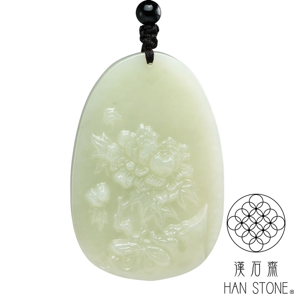 漢石齋】天然和田玉牡丹玉佩吊墜黃白玉(38*57*9mm) | 漢石齋| Yahoo