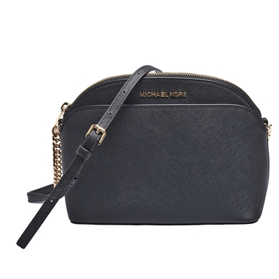 MICHAEL KORS JET SET TRAVEL系列防刮牛皮拉鍊斜背包(黑)