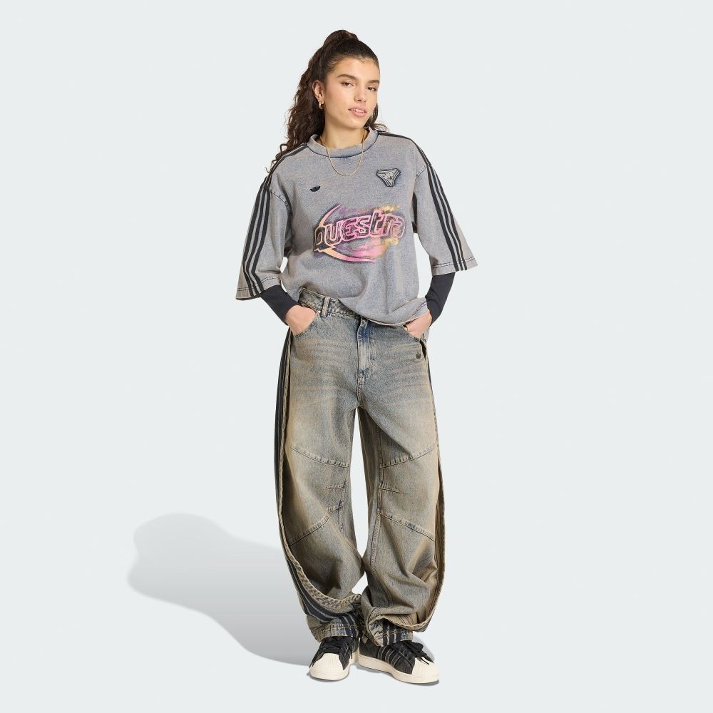 adidas 愛迪達】 ADILENIUM 5.0 丹寧長褲女- Originals KY5189