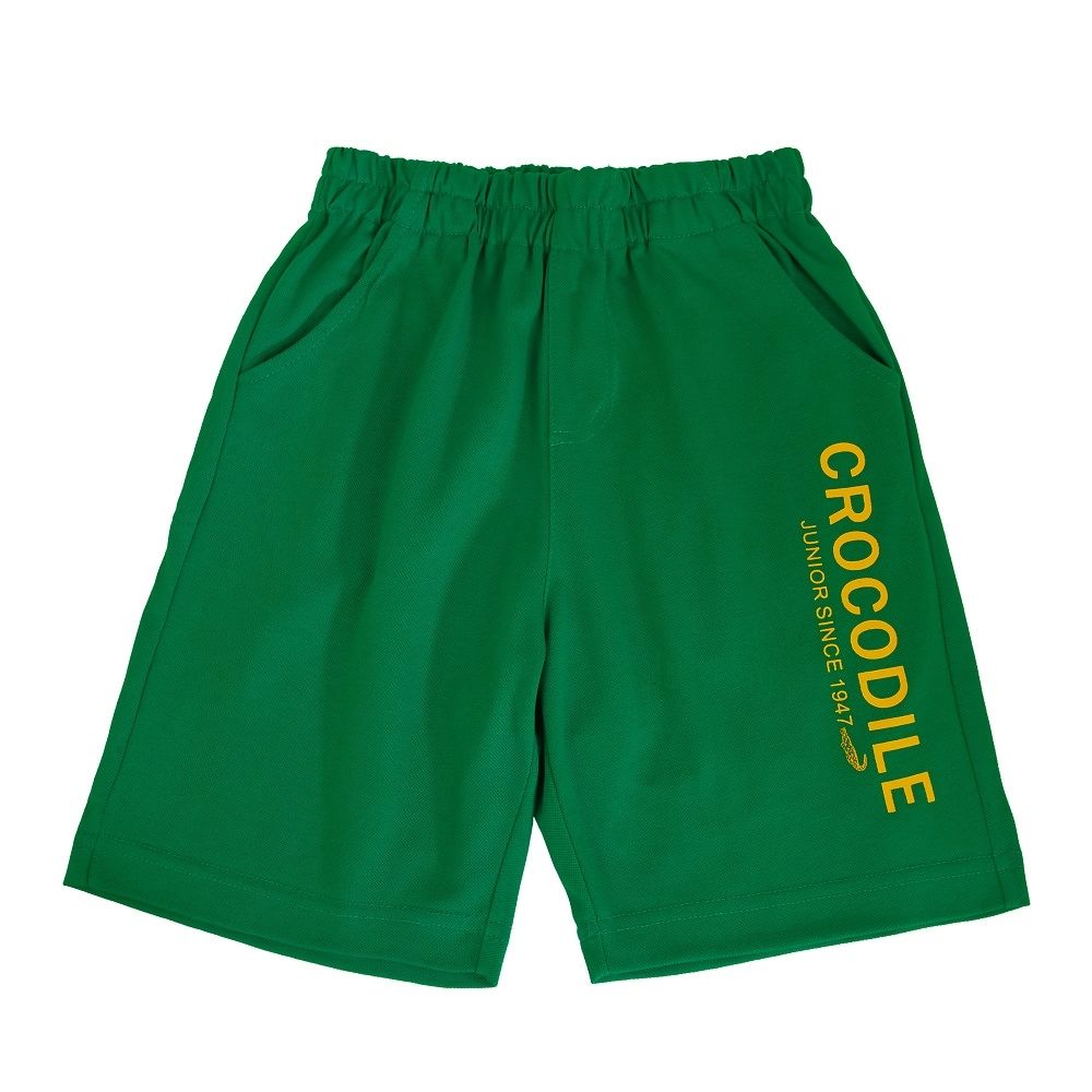 Crocodile Junior 小鱷魚童裝-鱷魚棉短褲-綠色 ( 701635-04 小童款)