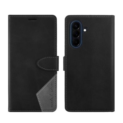 Metal-Slim Samsung Galaxy A57 5G 時尚撞色前扣磁吸內層卡夾雙料皮套