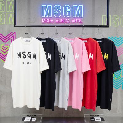MSGM 塗鴉字母短袖長版TEE 洋裝-多色可選