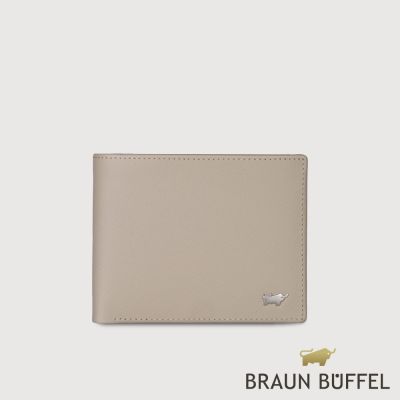 【BRAUN BUFFEL 德國小金牛】台灣總代理 亞當 5卡透明窗皮夾-杏色/BF504-316-HM