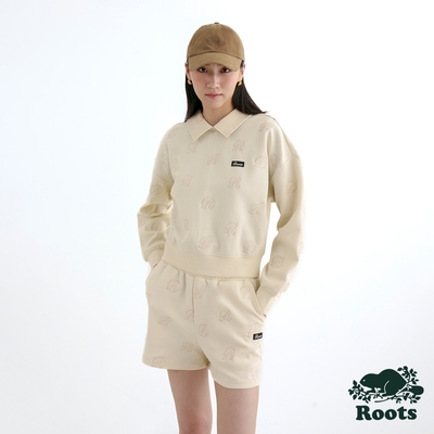 Roots女裝- R-CREST POLO圓領上衣-米白色