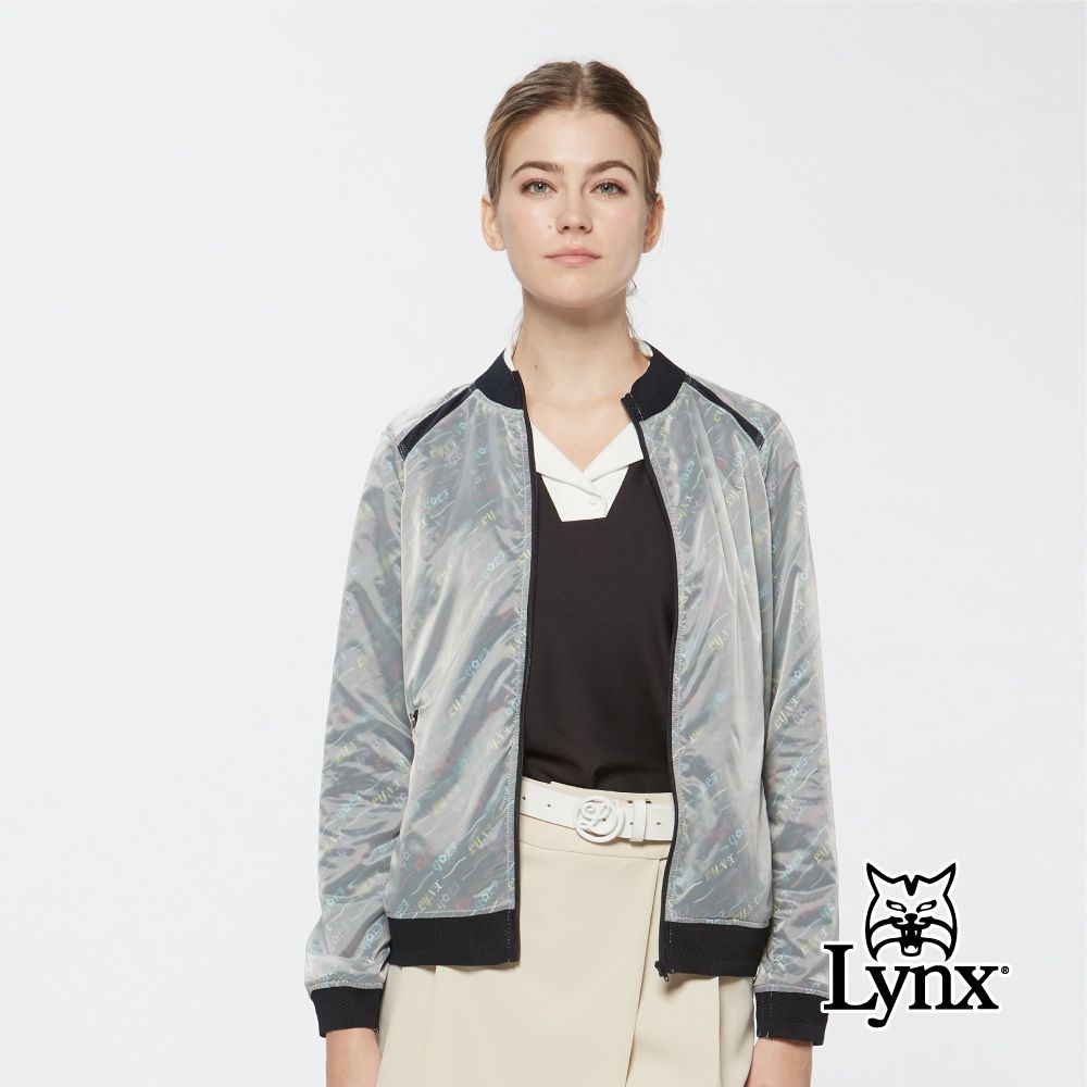 【Lynx Golf】女款防風透氣吸濕排汗雙層立領外套/夾克(二色) (深藍色)
