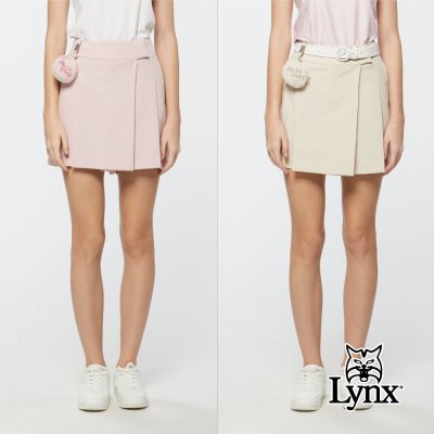 【Lynx Golf】首爾高桿風格！女款吸濕排汗彈性百褶高爾夫褲裙(二色)