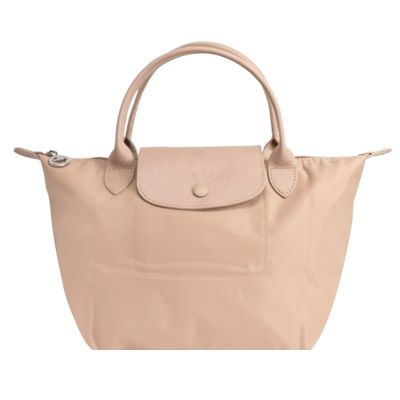 LONGCHAMP LE PLIAGE ONE系列短把尼龍單色摺疊水餃包(小/米)