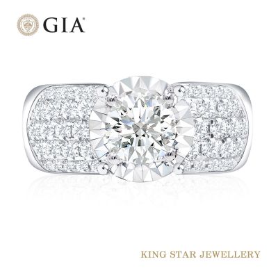 King Star GIA 一克拉 Dcolor 18K金 天然鑽石戒指 綺麗(三克拉視覺效果)