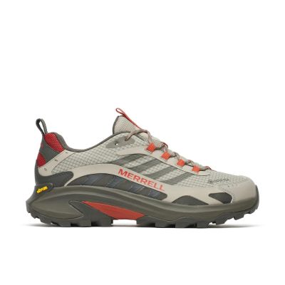 Merrell Moab Speed 2 GTX [ML00005347] 男 登山鞋 防水 戶外 越野 穩定 灰綠紅