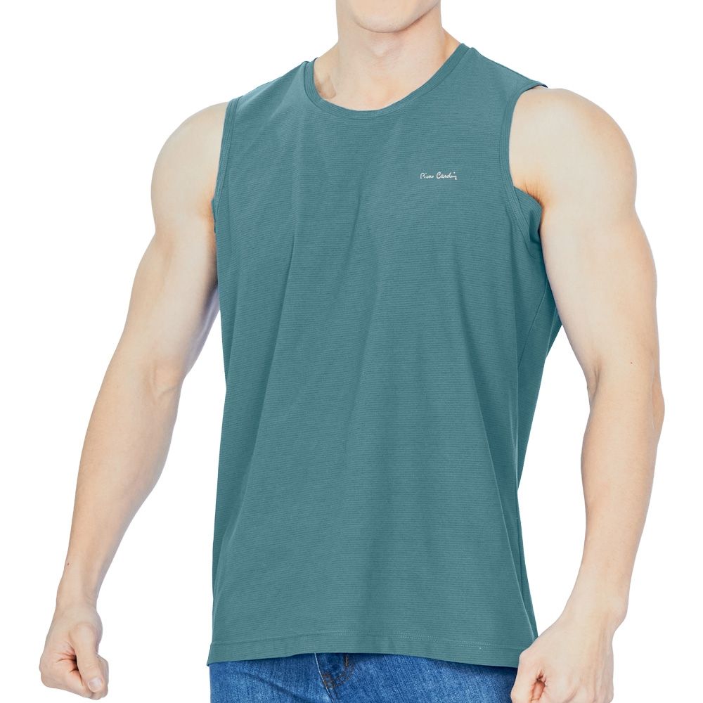 【pierre cardin 皮爾卡登】雙層抗菌消臭速乾寬肩背心（兩件組）-PC3627 (深灰綠)