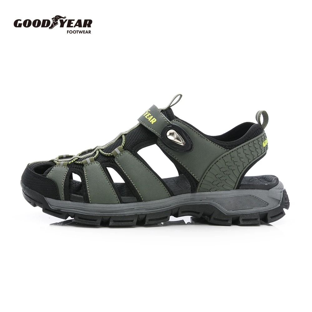 【GOODYEAR 固特異】漫遊者-護趾磁扣運動涼鞋/男鞋 綠色(GAMS63715) (綠色)