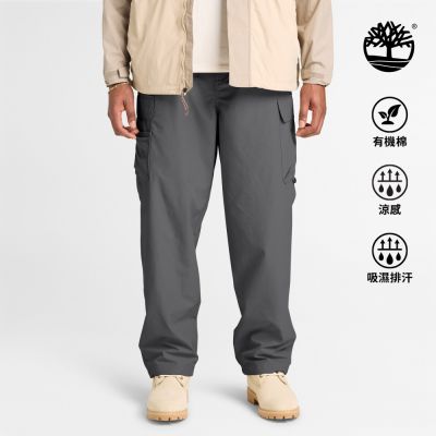 Timberland官方旗艦 男款黑色Timberchill寬版工裝長褲|A2QZAW08