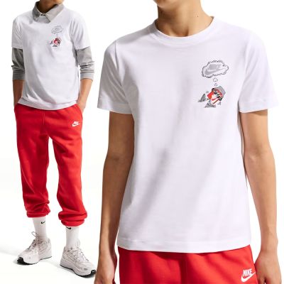 Nike K Nsw Tee Boxy 3 大童 童裝 白色 印花 T恤 運動 休閒 短袖 IV5608-100