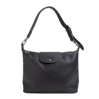 LONGCHAMP 皮革Le Pliage Xtra Hobo半月型單肩包(黑色)