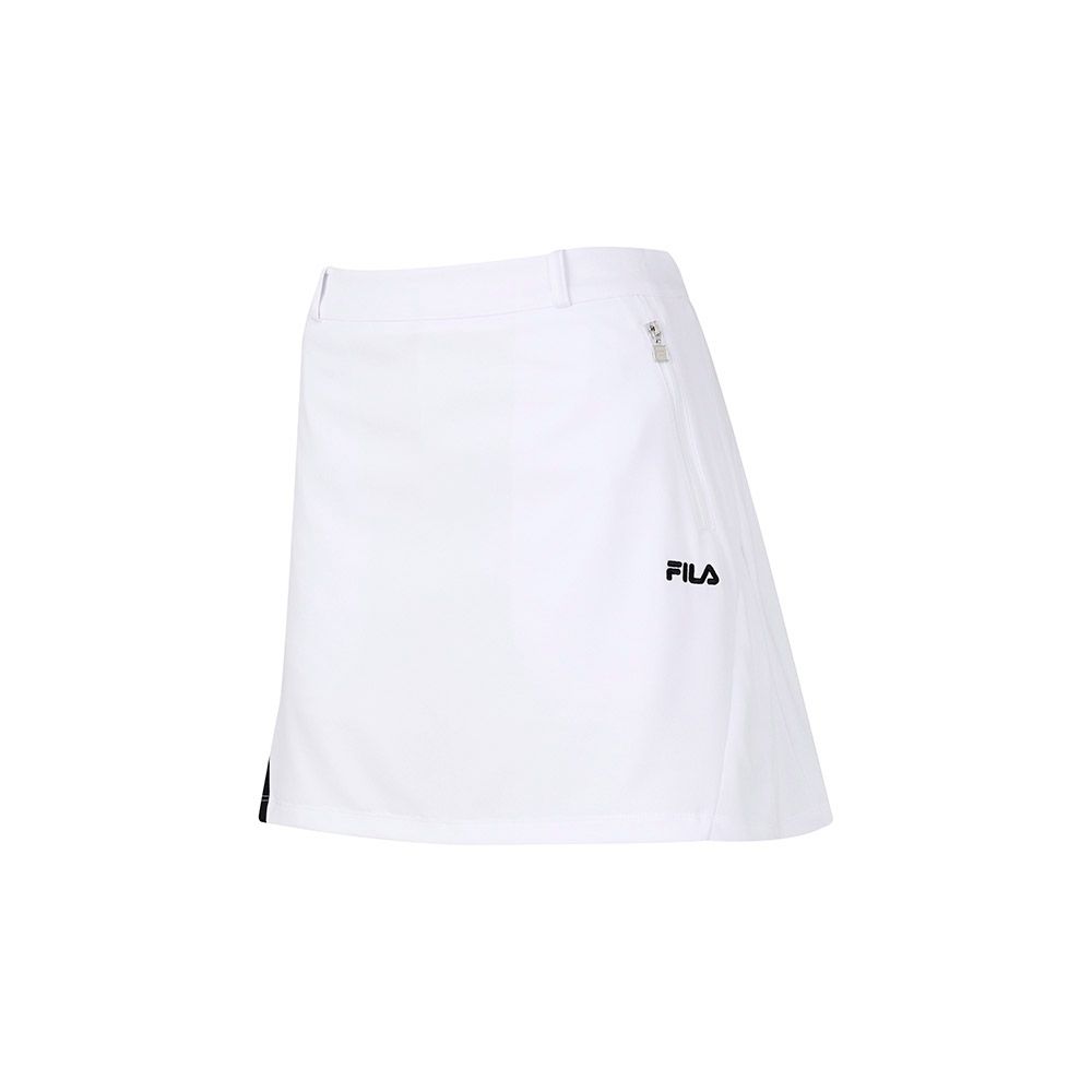 FILA 女針織短裙-白色 5SKA-1743-WT