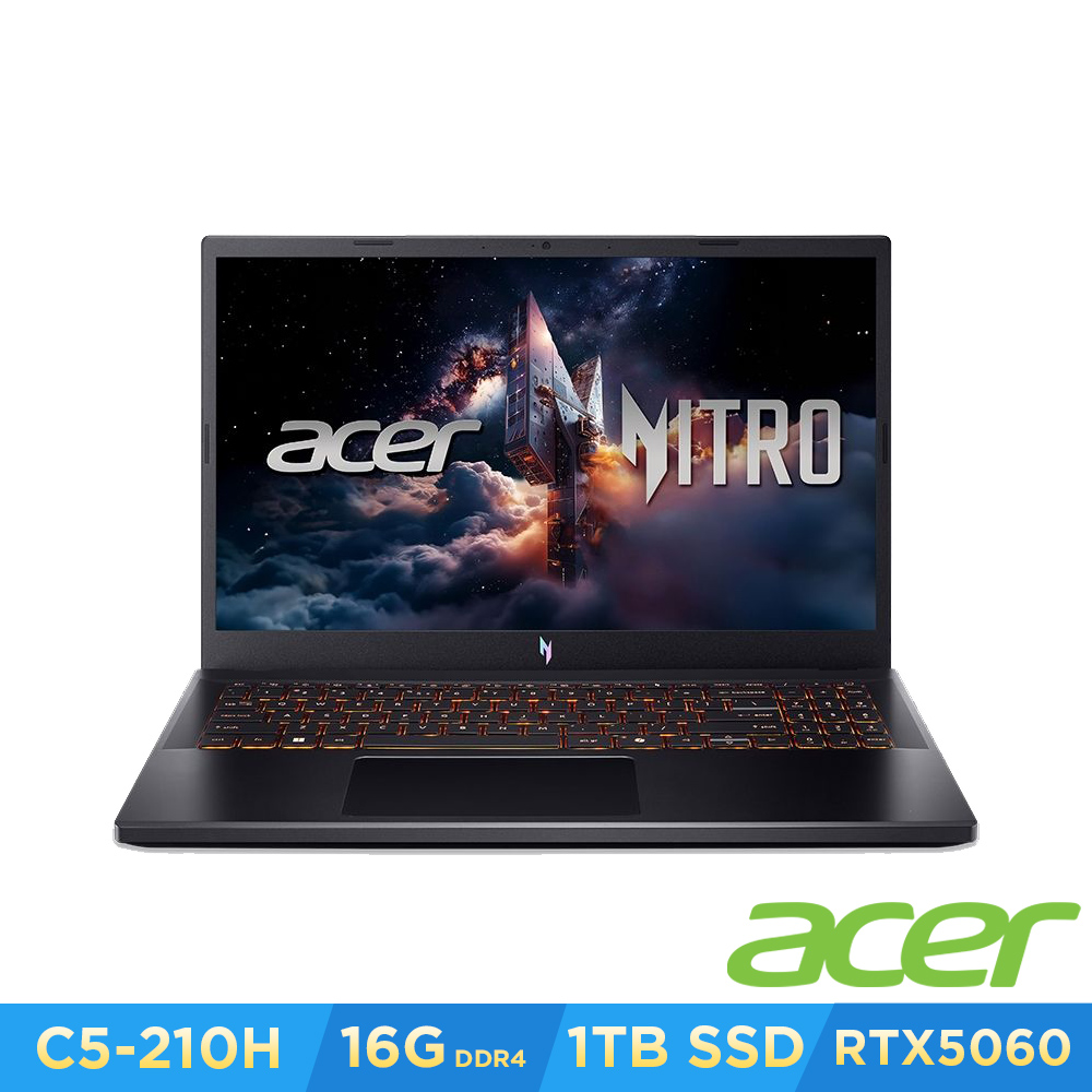 Acer 宏碁 Nitro V ANV15-52-576H 15.6吋AI電競筆電(C5-210H/16GB/1TB/RTX5060/Win11)