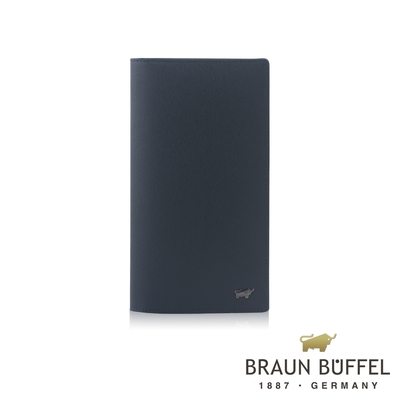 【BRAUN BUFFEL 德國小金牛】台灣總代理 默瑟-II 17卡拉鍊零錢袋長夾 (網路限定)-印度藍/BF384-631-II