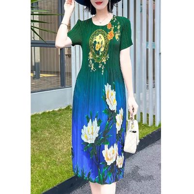 [KEITH-WILL]三宅風氣質連身洋裝花影蕾絲韓國空運(碎花/小香風/渡假/法式/通勤)