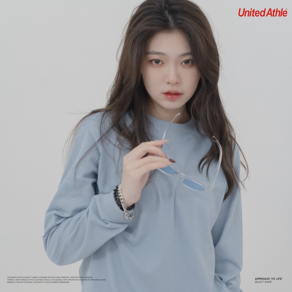 United Athle 5011-01 5.6OZ 螺紋 長袖T恤 (湖藍色)