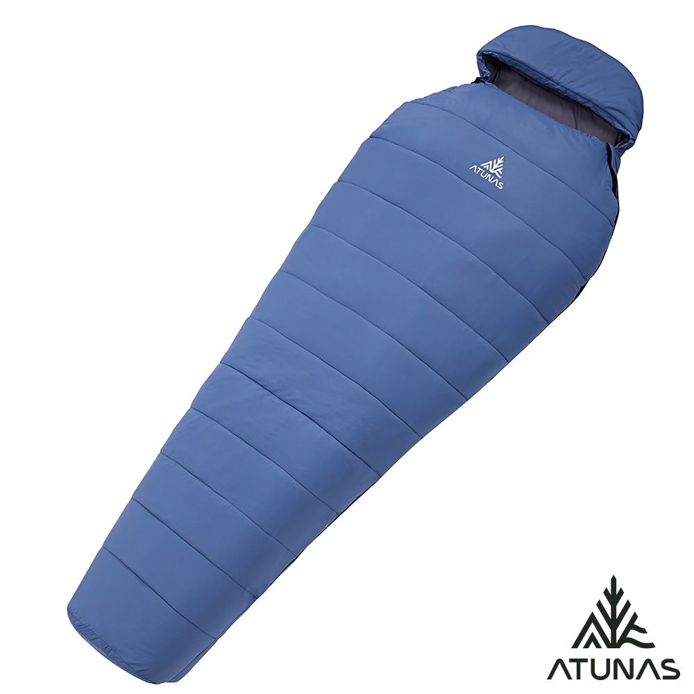 【ATUNAS 歐都納】900 PRIMALOFT科技纖維睡袋A1SBHH03N霧藍/灰/登山露營