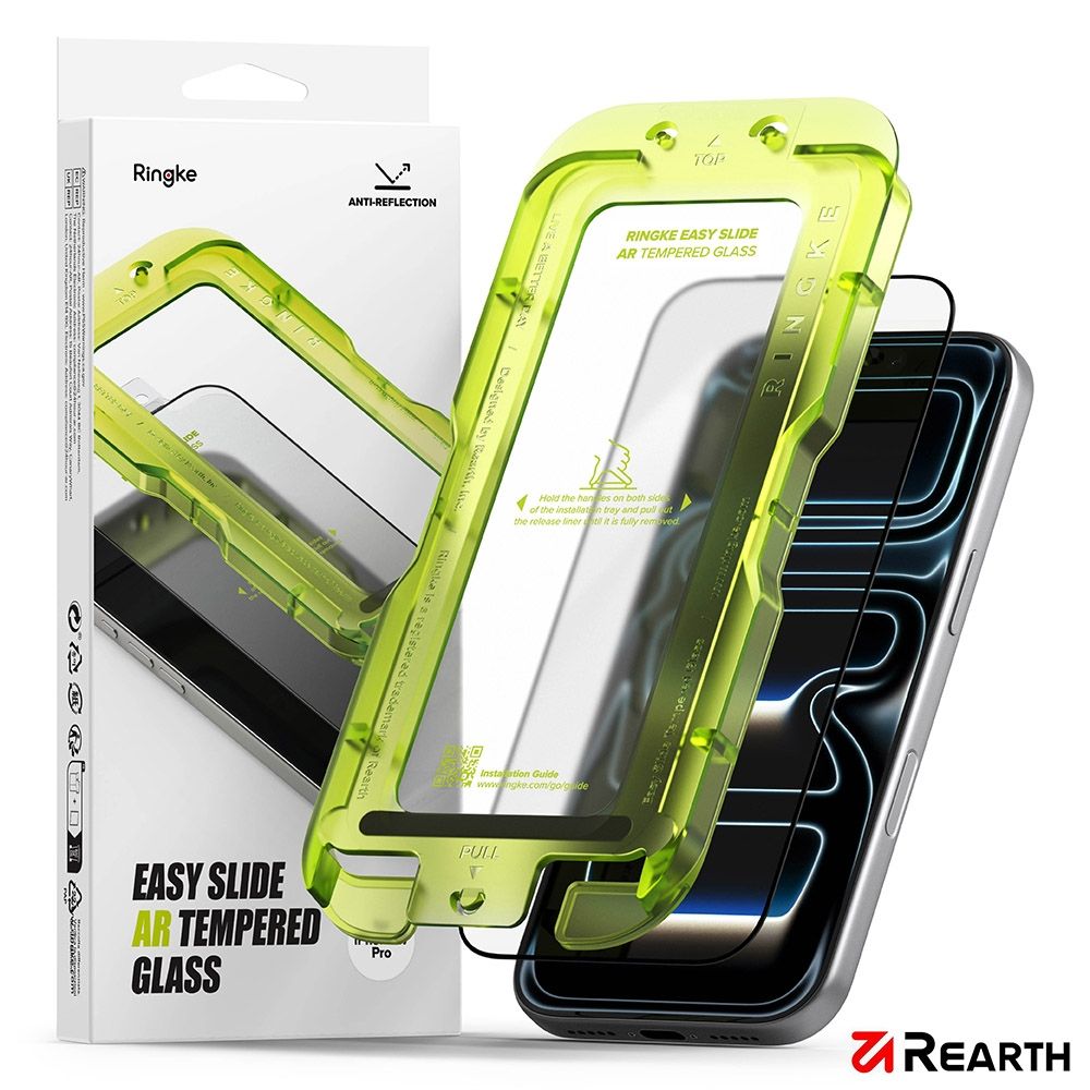 Rearth Ringke Apple iPhone 18 Pro/17 Pro 抗反光零失敗玻璃保護貼
