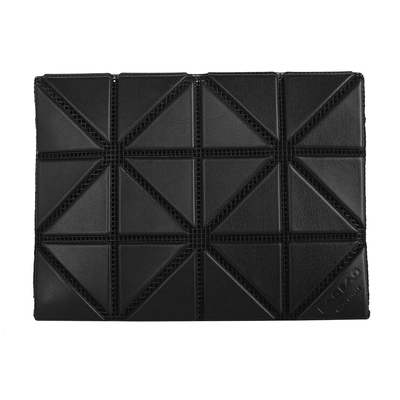 ISSEY MIYAKE  BAOBAO 幾何方格皮質3x4名片夾(霧黑色)