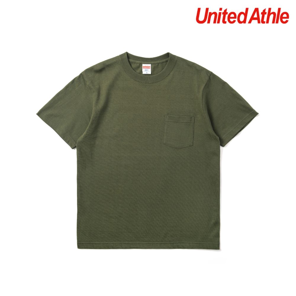 日本授權United Athle 5.6OZ 口袋短TEE 5006-01 UA 舒適 (墨綠色)