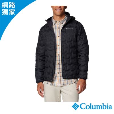 Columbia 哥倫比亞 男款-保暖防潑羽絨連帽外套-Delta Ridge-黑色 UWE66100BK/JF