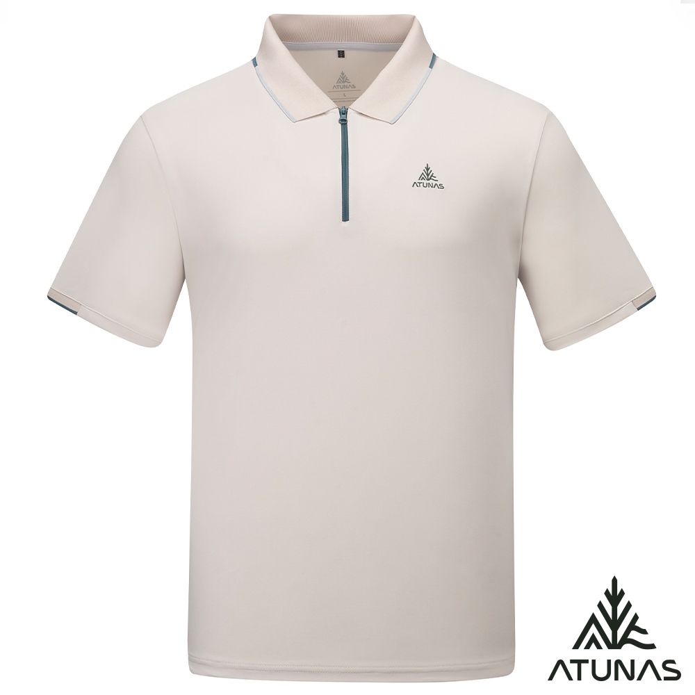 【ATUNAS 歐都納】男款ATUNAS-TEX POLO衫A2PS2609M/卡其/吸濕排汗/透氣/防曬/簡約/戶外 (卡其)
