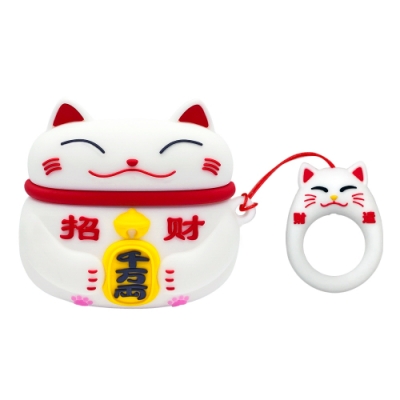 BESON AirPods Pro 矽膠保護套 招財貓立體造型 (附造型掛繩)