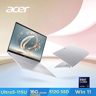 Acer 宏碁 Swift Lite SFL16-52M-54S8 16吋輕薄筆電(CU5-115U/16GB/512GB/Win11)