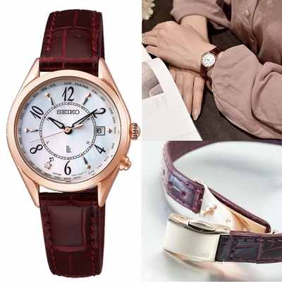 SEIKO 精工 LUKIA 鈦金屬 太陽能電波錶-SSQV078J/1B35-0AA0U-28mm SK043