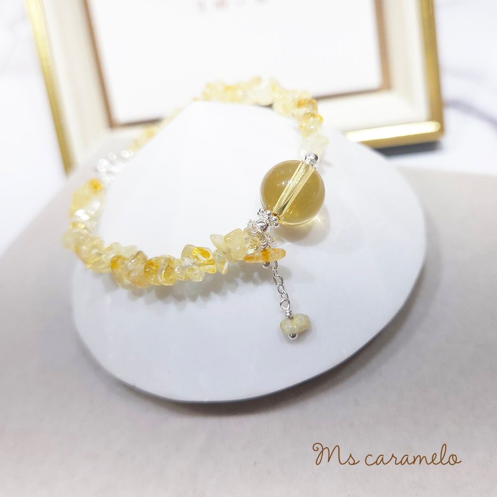 【焦糖小姐 Ms caramelo】招財進寶不規則黃水晶手鍊
