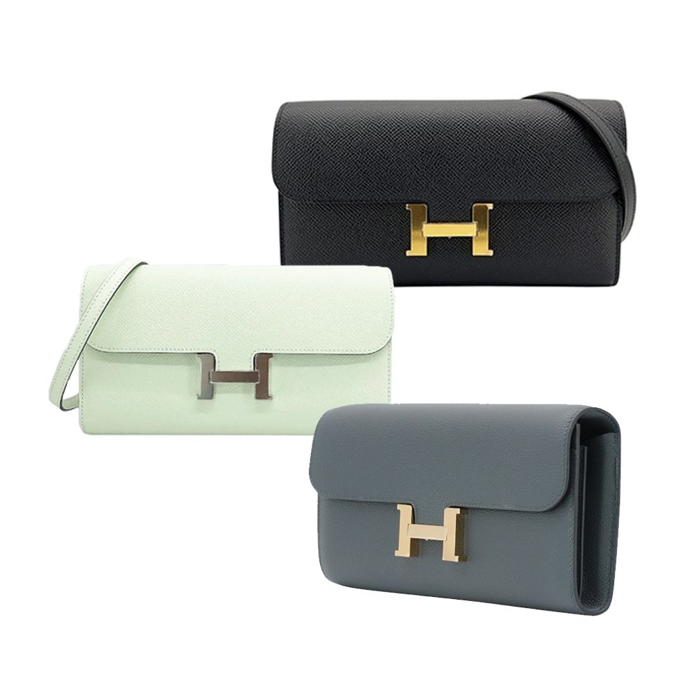 Hermes 愛馬仕 Constance To Go 牛皮金釦長夾/斜背兩用包(任選)