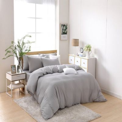 LAMINA涼感針織條紋雙人被套-灰