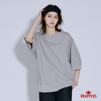 BRAPPERS 女款 圓領拋袖造型上衣-麻灰