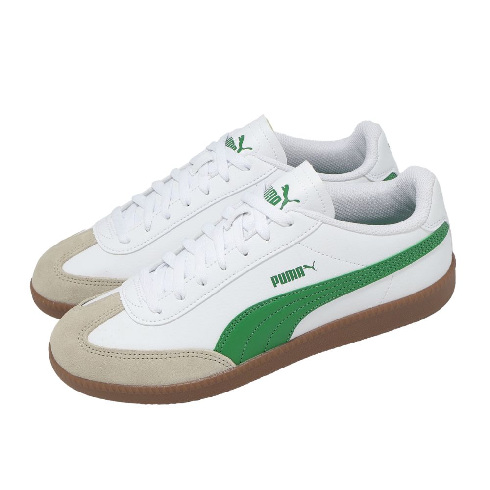 Puma 休閒鞋 9-T 男鞋 白 綠 膠底 復古 德訓鞋 398174-18