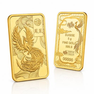 【童樂繪金飾】瑞士PAMP 好運系列 鳳凰金條 5g 黃金條塊 5公克 國際LBMA認證
