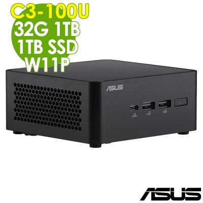 ASUS華碩 ASUS NUC 14代迷你電腦(C3-100U/32G/1TB+1TB SSD/W11P)