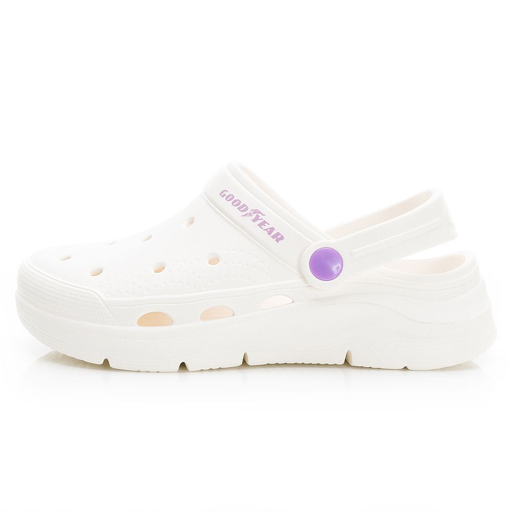 【GOODYEAR 固特異】女夏日輕旅-兩穿式洞洞鞋/女鞋 輕便 透氣 白(GAWP32759) (白色系)