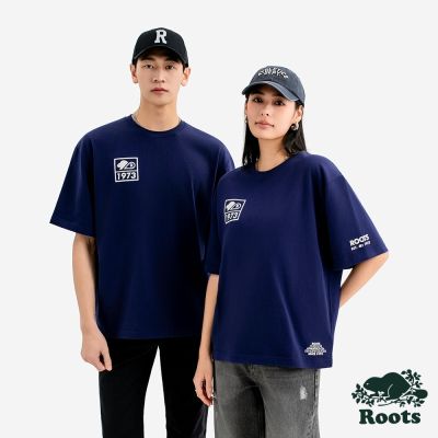 Roots中性-GF ROOTS NOVA PARK 短袖上衣-深藍色