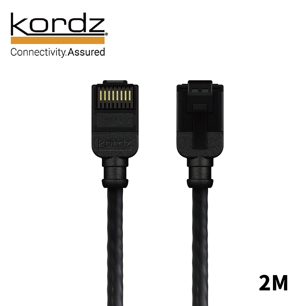 【Kordz】 PRO CAT6 28AWG 極細 高速 網路線 黑 2m