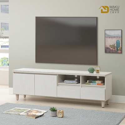 WAKUHOME 瓦酷傢俱Lotso自然日系白榆木5.3尺巖板電視櫃-寬160*深40*高54cm