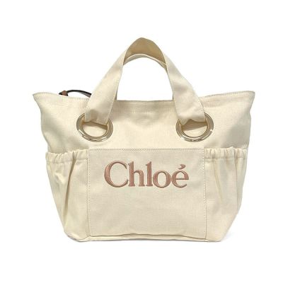 Chloe  經典刺繡LOGO帆布托特包/後背包(任選)