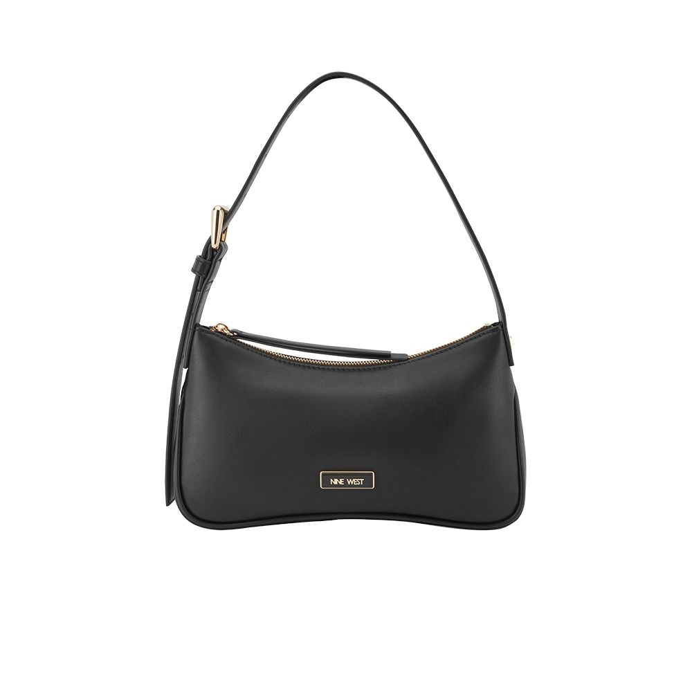 NINE WEST ADLEE 流線型純色肩背包-黑色(566572)