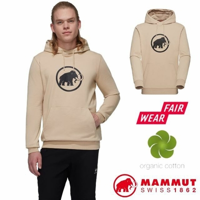 【MAMMUT 長毛象】男 Classic 輕量有機棉透氣保暖連帽長袖T恤.上衣 1014-04391-7517 薩凡納褐