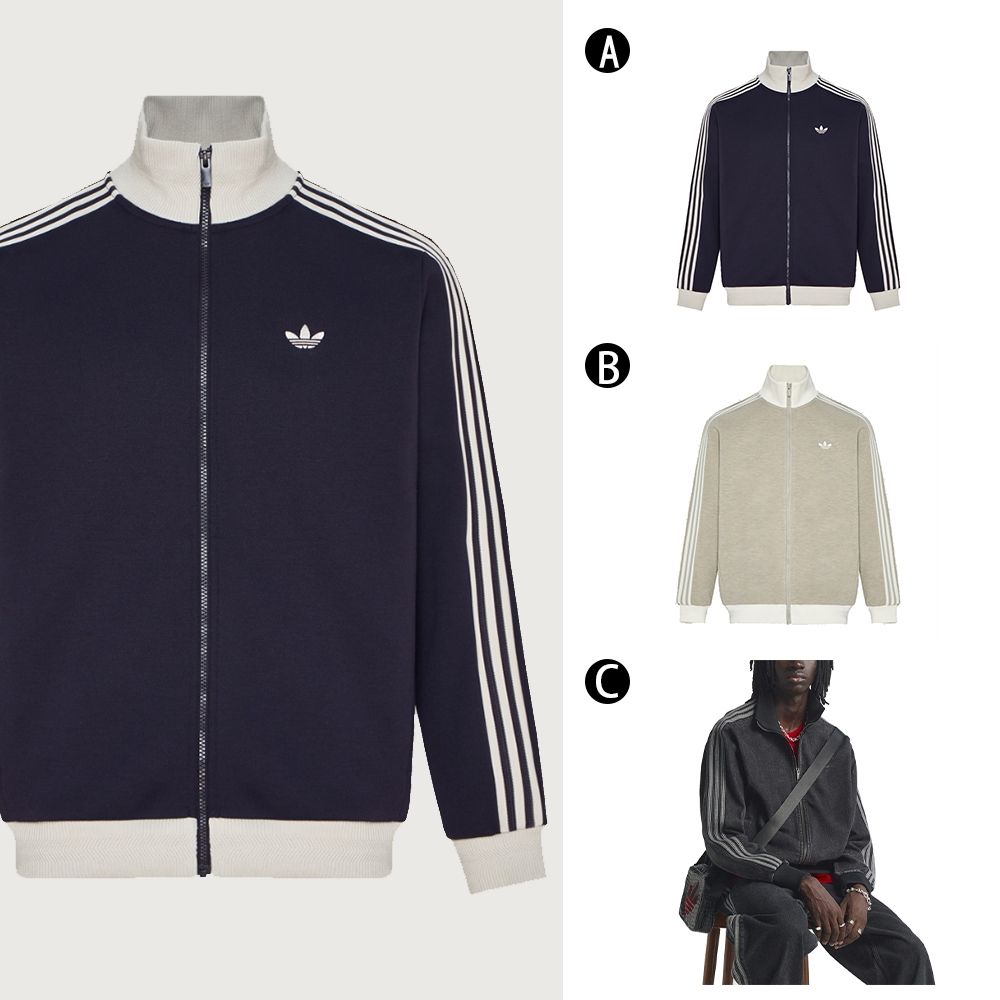 【Adidas 愛迪達】CLASSIC TT U 寬鬆 運動外套 立領拉鍊外套 牛仔外套 男女 A-KZ0510 B-KZ0511 精選三款 (A 男女款-KZ0510)