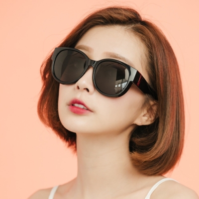 ALEGANT時尚象灰色圓框防曬全罩式偏光墨鏡/外掛式UV400太陽眼鏡(包覆式/車用太陽眼鏡)