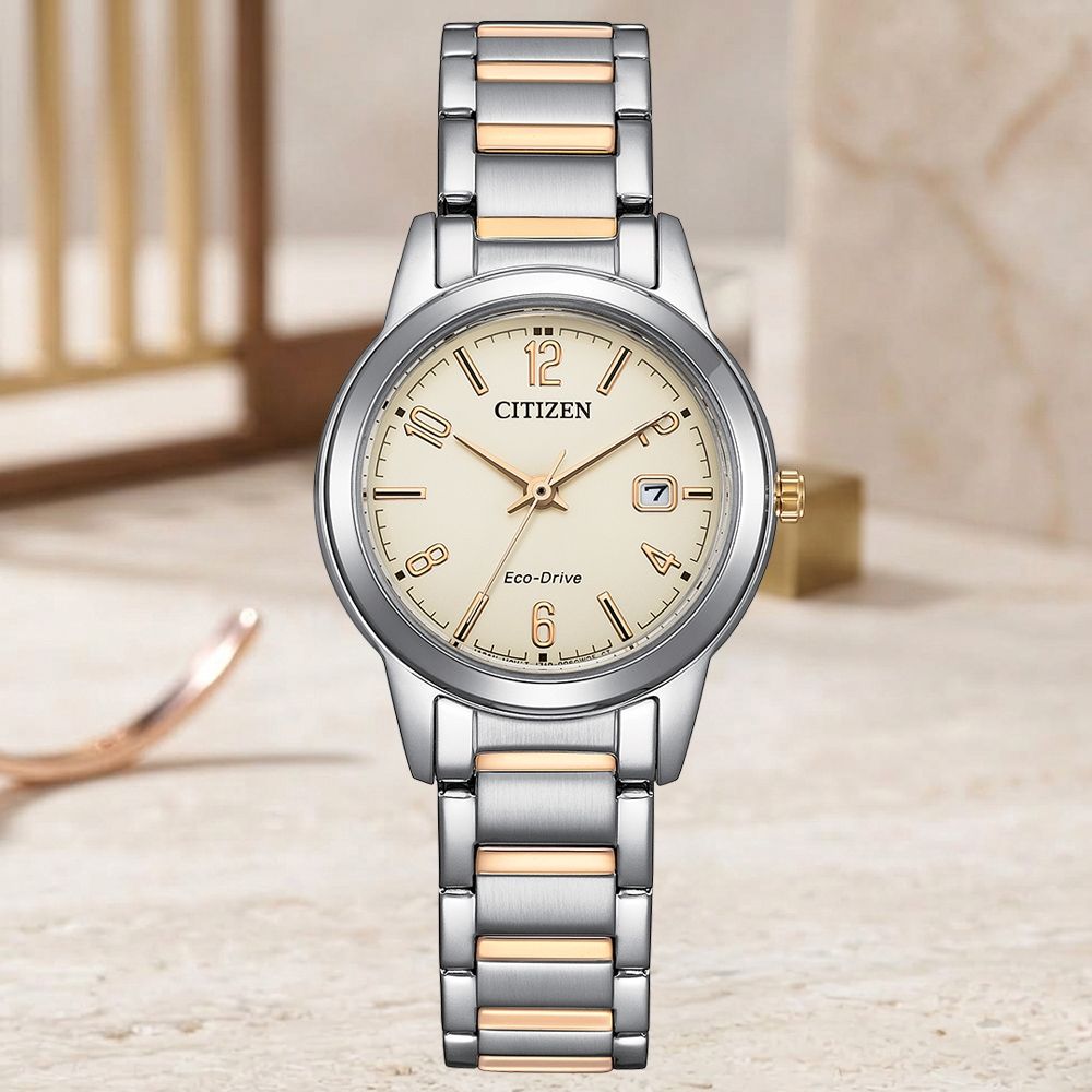 CITIZEN星辰 LADY'S系列 光動能 簡約時尚腕錶 開學季 禮物 送禮 29.4mm / FE1244-72A